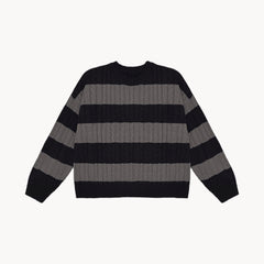 Stripe Knit Charcoal 002