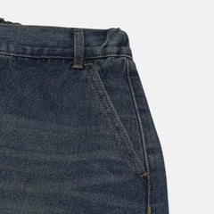 Oil Washed Bermuda Black Denim Shorts 002