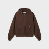 Brown Oversized Hoodie Zip up 001