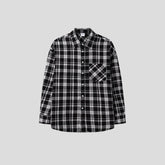 Black Check Oversize Button Up Shirt 001