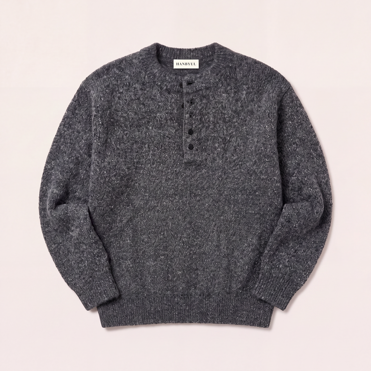 FW26 Wool Henley Charcoal