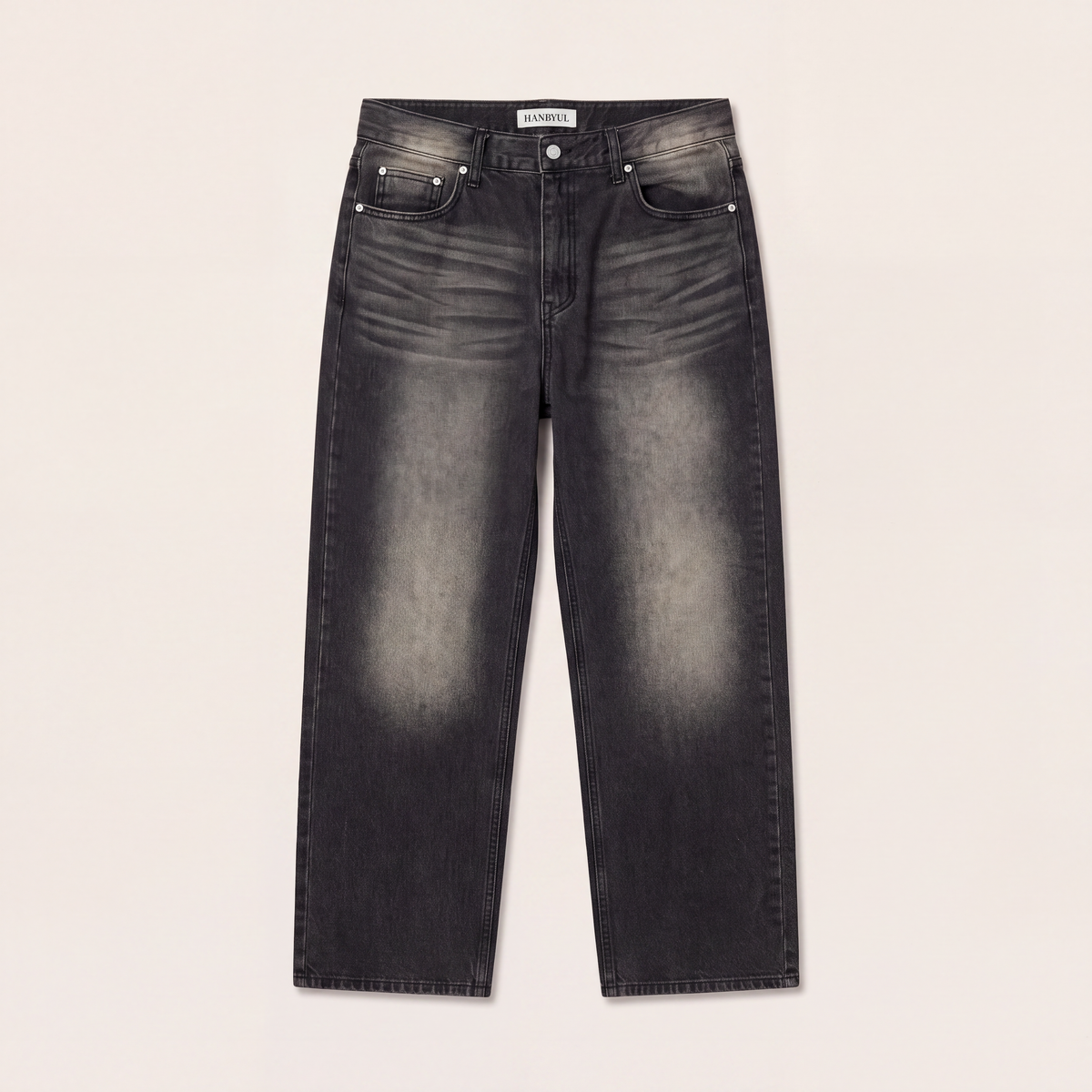FW26 Washed Straight Denim Black