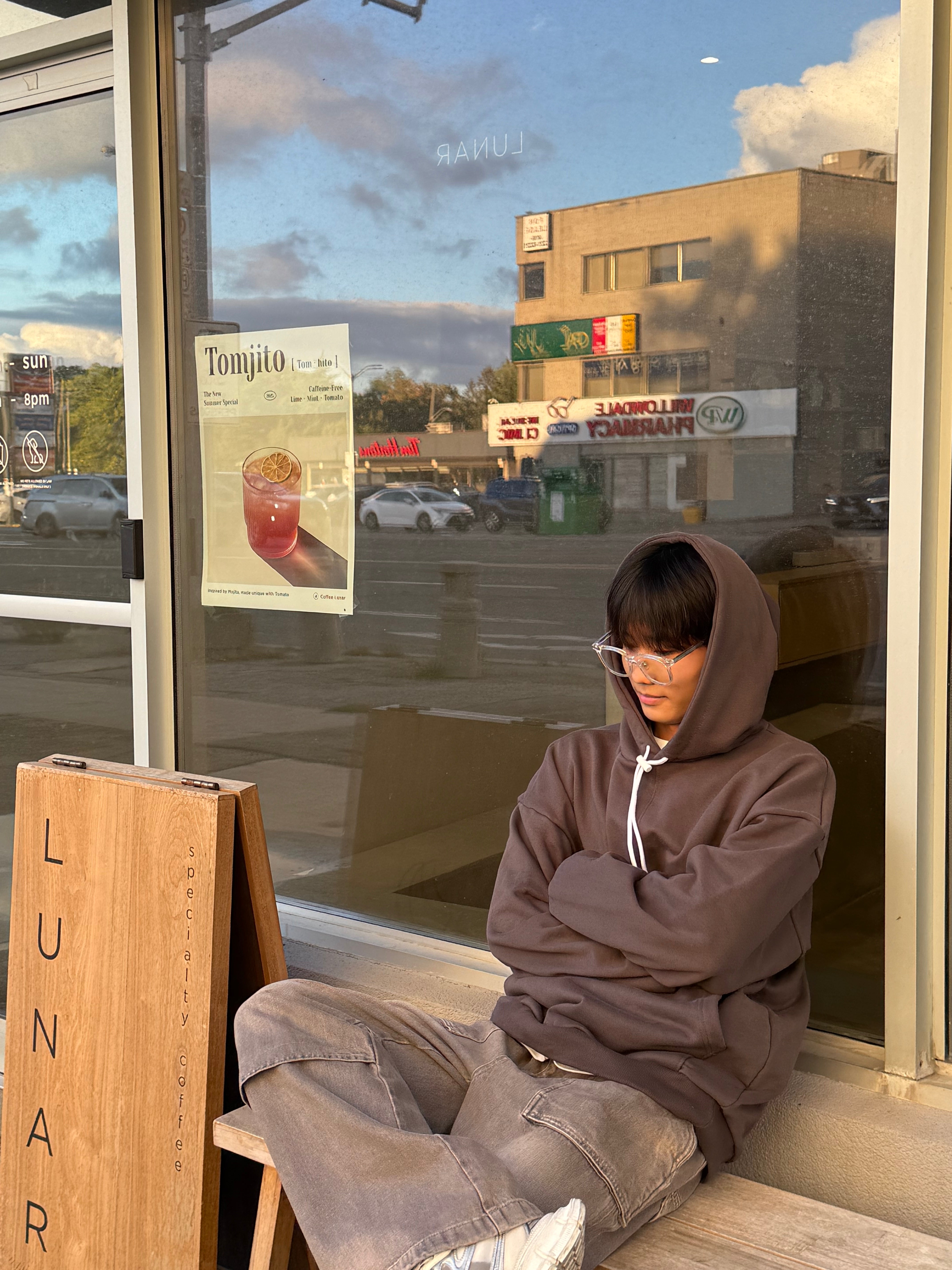 Charcoal Line Hoodie 002