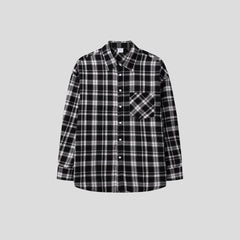 Black Check Oversize Button Up Shirt 001
