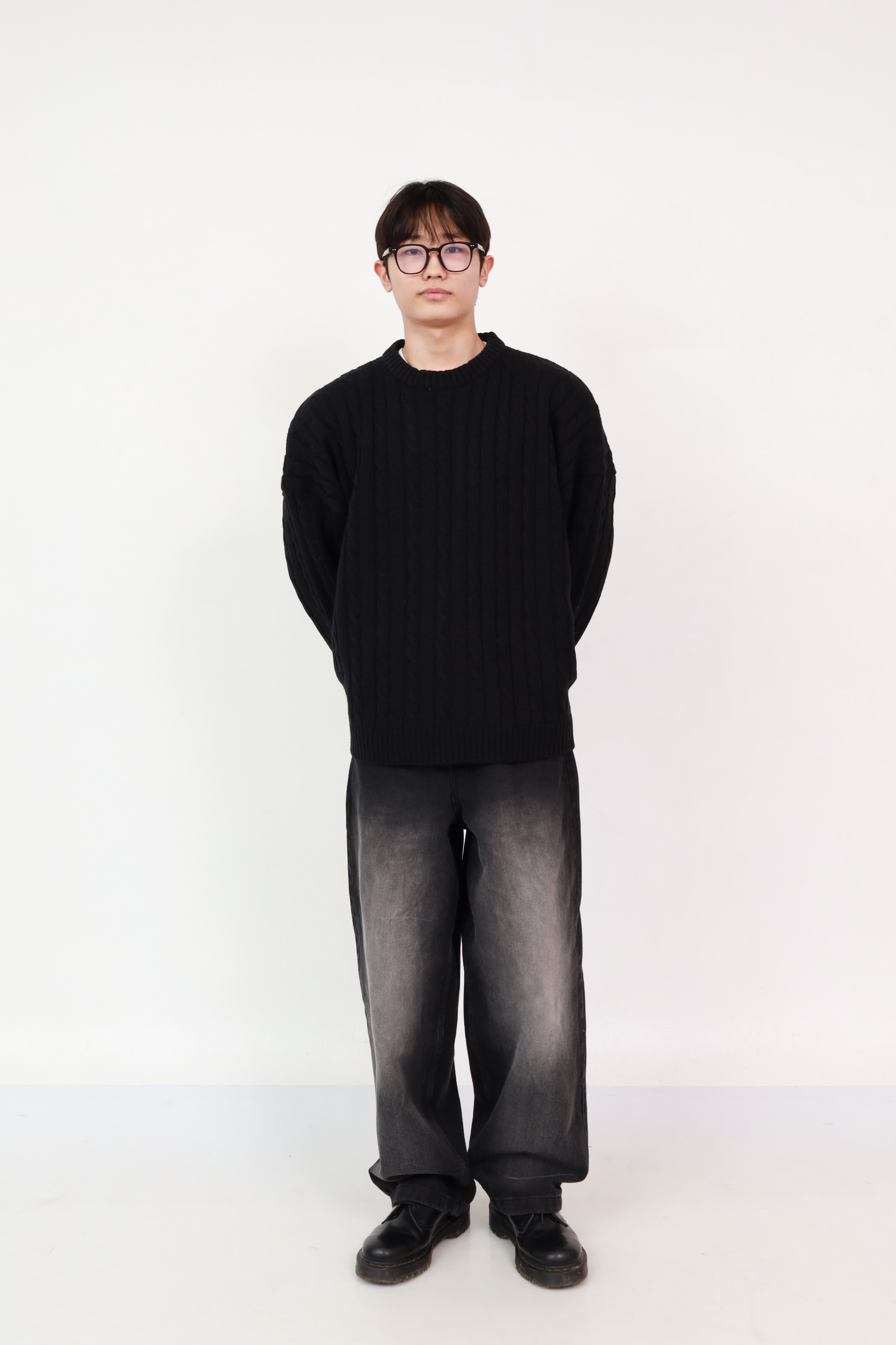 Plain Knit Black 001