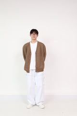Cardigan Beige + Balloon Pants White