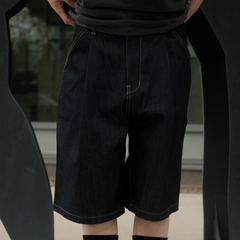 Bermuda Raw Dark Denim Shorts 001